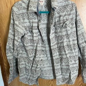 Grey Tribal Flannel